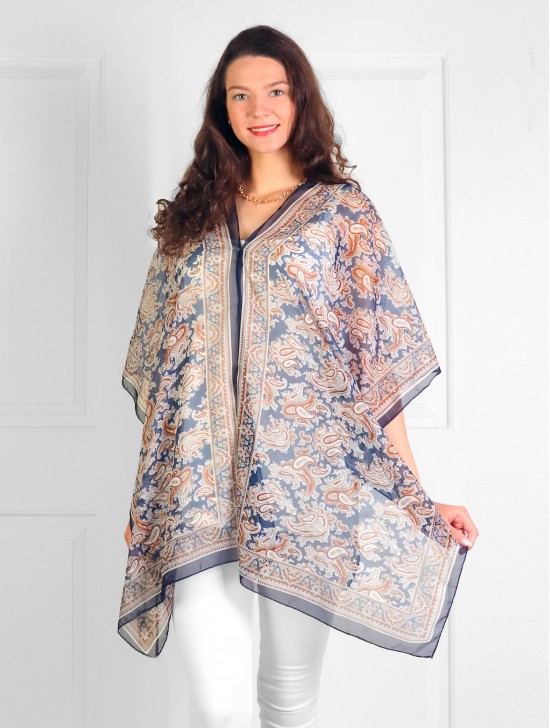 Reversible Pearl Chiffon Top with Paisley Print